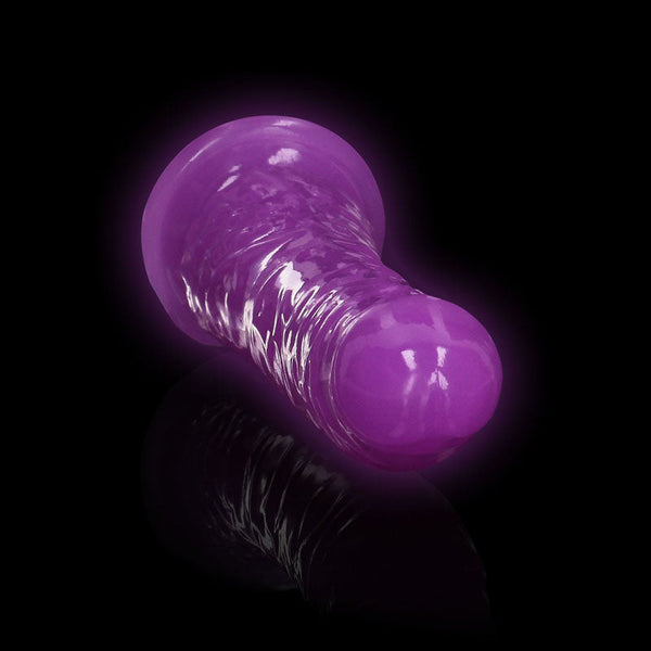 Realrock 15.5 Cm Slim Glow In The Dark Neon Purple (6'') Dong Realistic Dildos