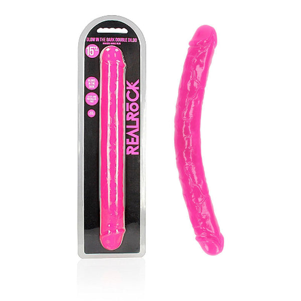 Realrock 38 Cm Double Dong Glow Pink (15'') Double Ended Dildos