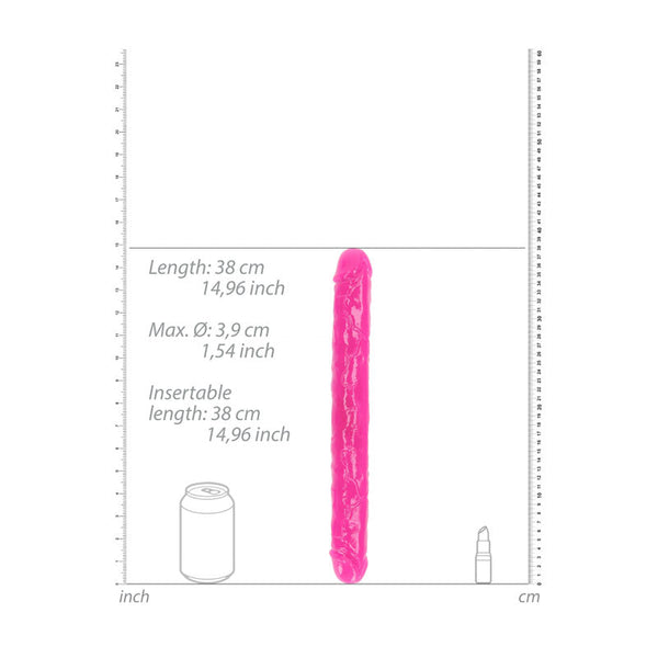 Realrock 38 Cm Double Dong Glow Pink (15'') Double Ended Dildos