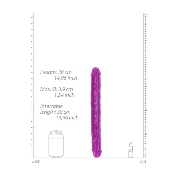 Realrock 38 Cm Double Dong Glow Purple (15'') Double Ended Dildos