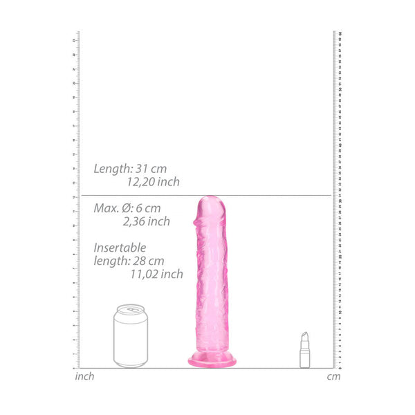 Realrock 31 Cm Straight Dildo Pink (11'') Dong Realistic Dildos