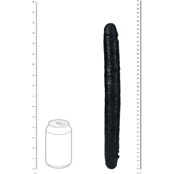 Realrock 35Cm Slim Double Dildo Black (14'') Dong Double Ended Dildos