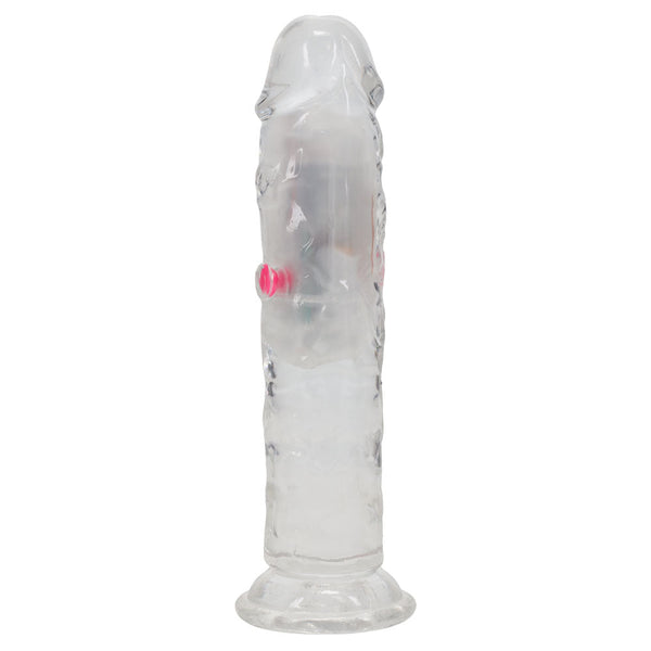 Realrock 6'' No Balls Wireless Rechargeable Led Vibrating Dong Clear With 16.5 Cm Usb Remote Realistic Dildos