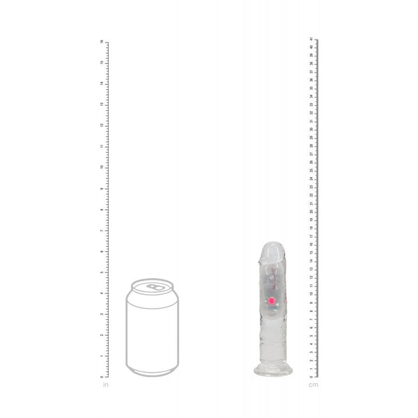 Realrock 6'' No Balls Wireless Rechargeable Led Vibrating Dong Clear With 16.5 Cm Usb Remote Realistic Dildos