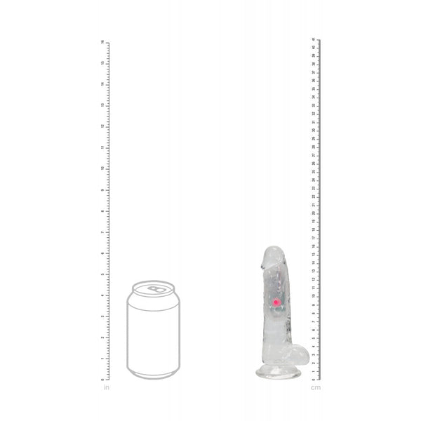 Realrock 6'' With Balls Wireless Rechargeable Led Vibrating Dong Clear 16.2 Cm Usb Remote Realistic Dildos