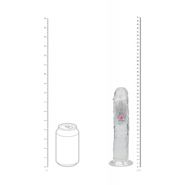 Realrock 8'' No Balls Wireless Rechargeable Led Vibrating Dong Clear With 22 Cm Usb Remote Wireless s
