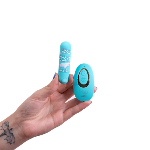 Maia Jessi 420 Remote Sky Blue 7.6 Cm Usb Rechargeable Bullet With Wireless Bullets