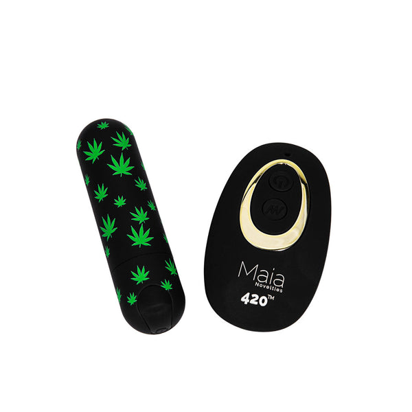Maia Date Night 420 Panty Vibe S/M Black With Usb Rechargeable Bullet & Remote Bullets