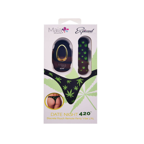 Maia Date Night 420 Panty Vibe S/M Black With Usb Rechargeable Bullet & Remote Bullets