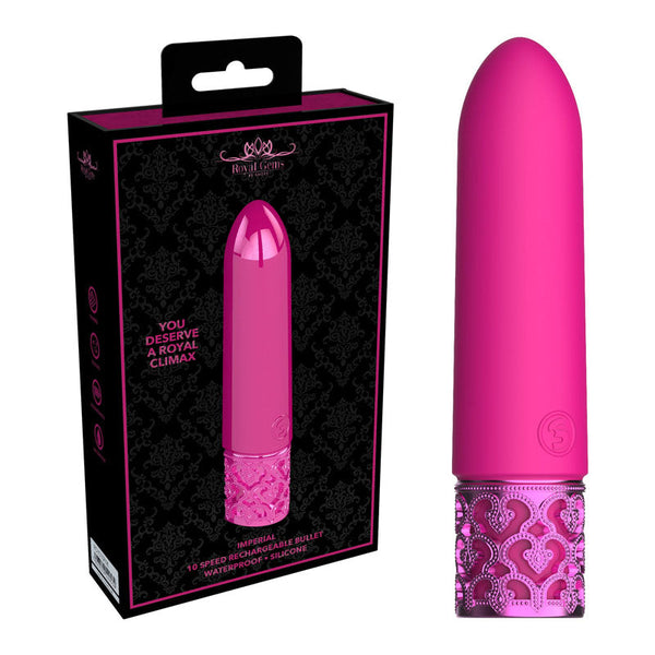 Royal Gems Imperial Silicone Rechargeable Bullet Pink 10 Cm Usb Bullets