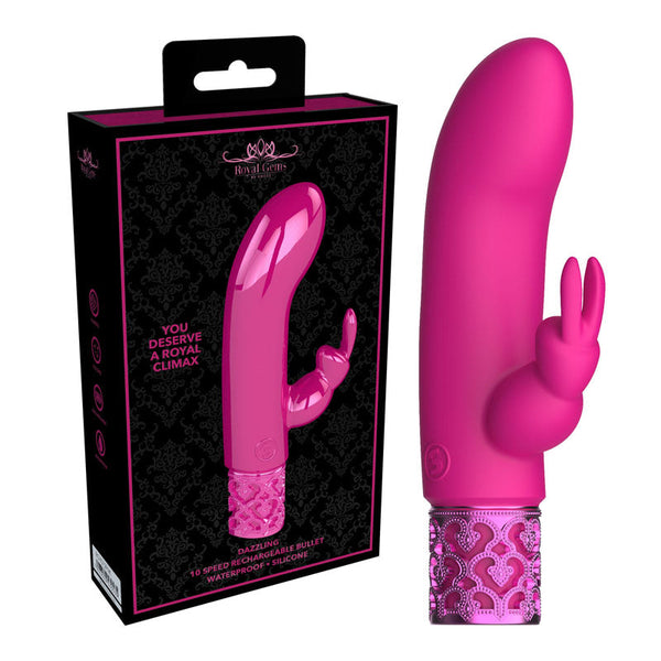 Royal Gems Dazzling Silicone Rechargeable Bullet Pink 12 Cm Usb Bullets