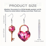 Veile Studios Romantic Key Heart Lock Acrylic Types And B Unisex New Collection Earrings