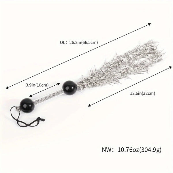 Metal Pepper Double Bead Chain Whip With Restraints Spanking Flogger  Adult Flirting Sex Play Toys For Women And Couples Restraint Kits & Sets