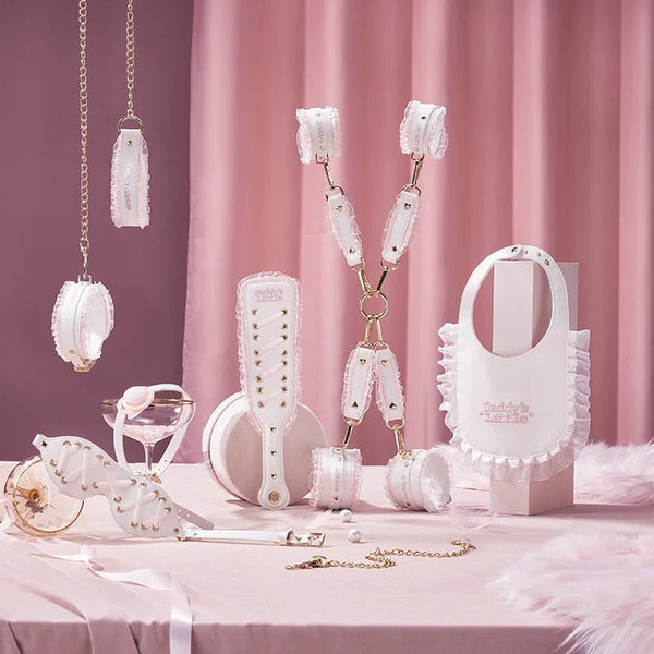 Ddlg  Set Cute Abdl  Lace Shackles And Foot Cuffs Handcuffs Restraint Toy Sm Fetish Mouth Gag Game For Couple Restraint Kits & Sets