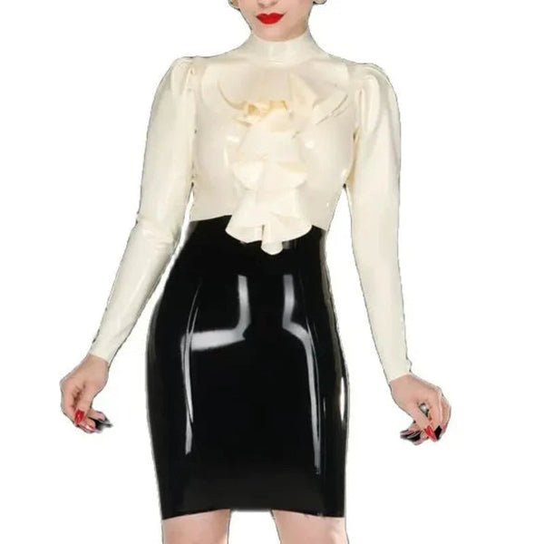 Womans Latex Dress For Clubwear And Fetish Skirt High Elasticity Transparent Dresses