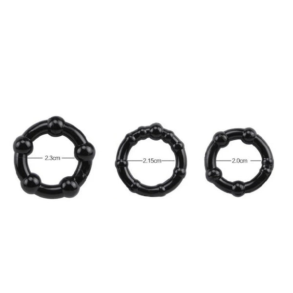 3Pcs/Set Silicone  Rings Adult Supplies Male Ejaculation Delay  Rubber Lasting  Erection Sex Toys For Men  Rings