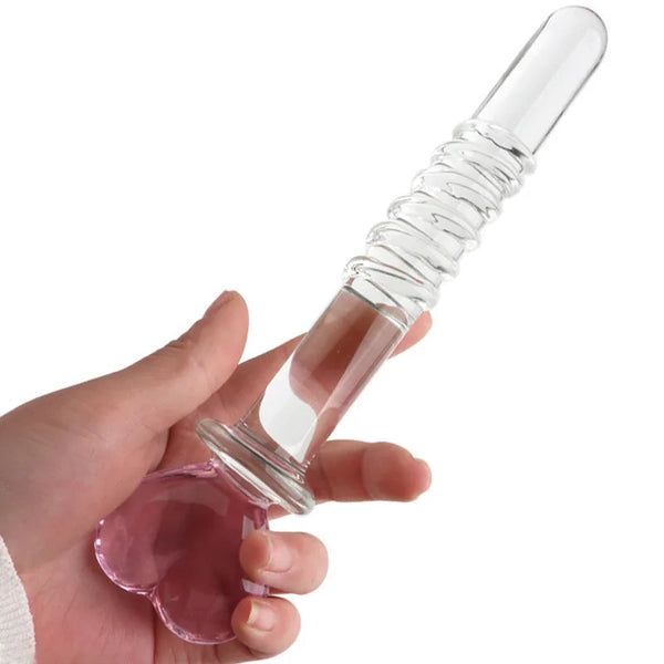 Poker Crystal Glass Body Wand Massager Colorful Butt Plug Dildos Anal Sex Toys For Female Male Gay Masturbation Tool Non Vibrating Butt Plugs