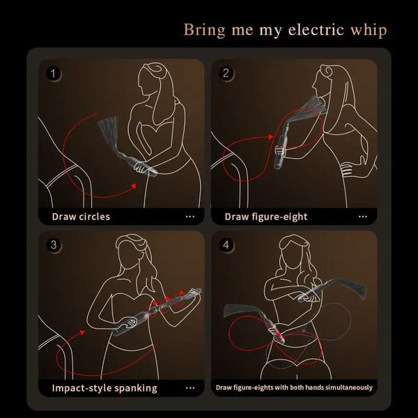 Electric  Whip 5 Level Stimulation Flogger Visual Lightning Sm Tool For Couples  Role Play Estim Sex Toy Floggers