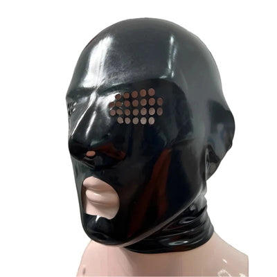 Latex Gummi Hood Rubber Face Game Mask With Mesh Holes For Men And Women S Lm286 Hoods