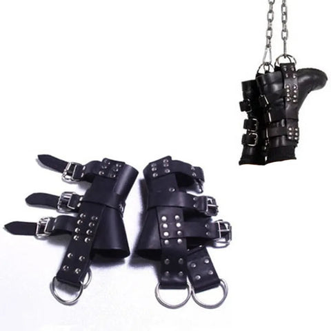 Leather  Bobdage Set Hang Foot Harness Leather Restraints Adult Games Suspension Sm Adult Game Sex Toys For Couples Women Rope & Suspension