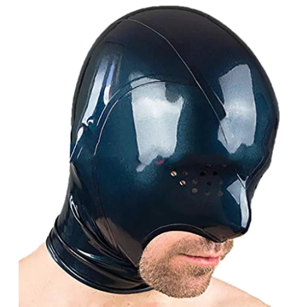 Latex Gummi Hood Rubber Face Game Mask With Mesh Holes For Men And Women S Lm286 Hoods
