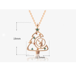 Veile Studios S925 Elk Christmas Tree Necklace Fashion Style Zircon Clavicle Chain Jewelry Necklaces & Pendants