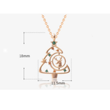 Veile Studios S925 Elk Christmas Tree Necklace Fashion Style Zircon Clavicle Chain Jewelry Necklaces & Pendants