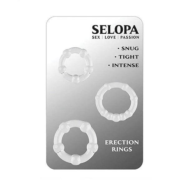 Selopa Erection Rings Clear  Set Of 3  Rings