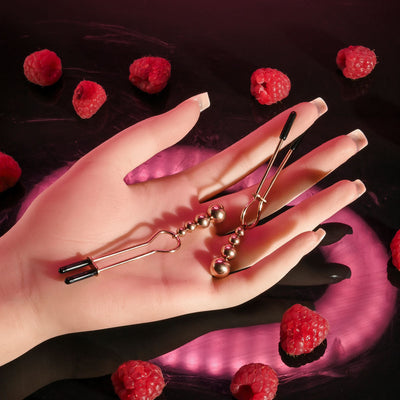 Selopa Beaded Nipple Clamps Rose Gold Set Of 2 Nipple & Clitoral Toys