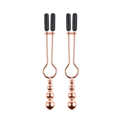 Selopa Beaded Nipple Clamps Rose Gold Set Of 2 Nipple & Clitoral Toys