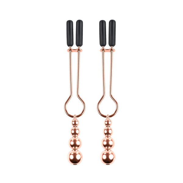 Selopa Beaded Nipple Clamps Rose Gold Set Of 2 Nipple & Clitoral Toys