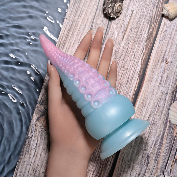 Selopa Stuck On You Blue Pink 19 Cm Usb Rechargeable Vibrating Tentacle Fantasy Dildo Fantasy Dildos