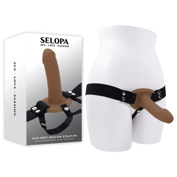 Selopa Our First Hollow Strap On Dark Brown 16.3Cm Strap On Strap Ons