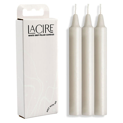 Lacire Drip Pillar Candles White Set Of 3 Sensation Play
