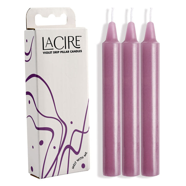 Lacire Drip Pillar Candles Violet Set Of 3 Sensation Play