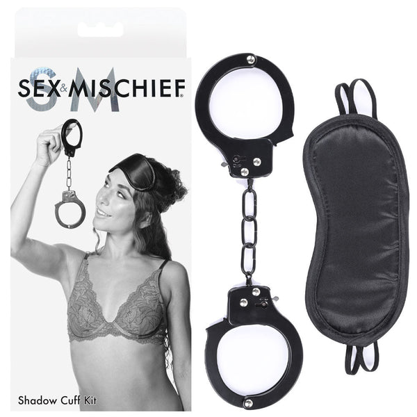 Sex & Mischief Shadow Cuff Kit Black 2 Piece Set Cuffs & Shackles