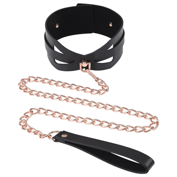 Sex & Mischief Brat Collar Leash Rose Gold/Black Restraint Restraint Kits & Sets