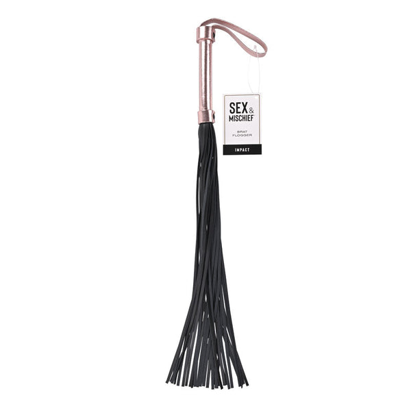 Sex & Mischief Brat Flogger Rose Gold/Black Floggers