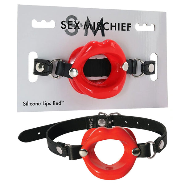Sex & Mischief Silicone Lips Mouth Gag Red Restraint Placeholder