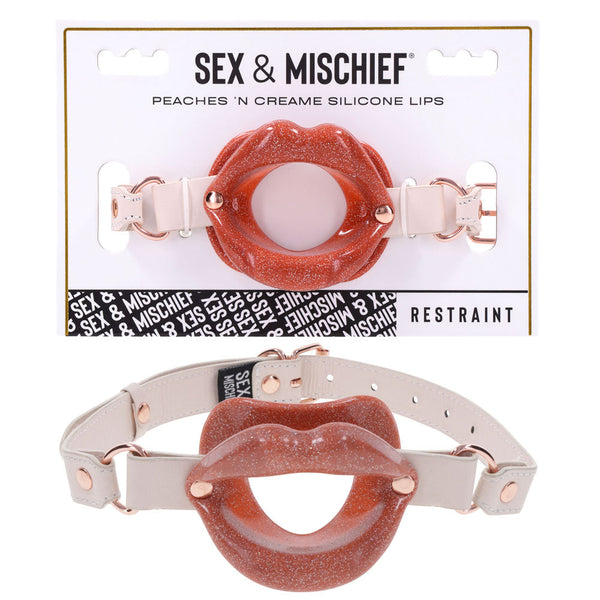 Sex & Mischief Peaches N Creame Silicone Lips Mouth Restraint Restraint Kits & Sets