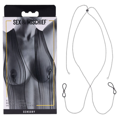 S&M Exs Ohs Body Jewelry With Nipple Ties Metal Chain Nipple & Clitoral Toys