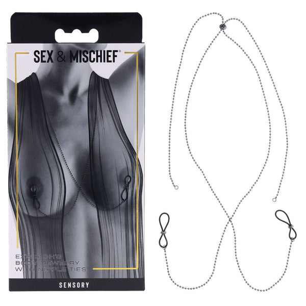 S&M Exs Ohs Body Jewelry With Nipple Ties Metal Chain Nipple & Clitoral Toys