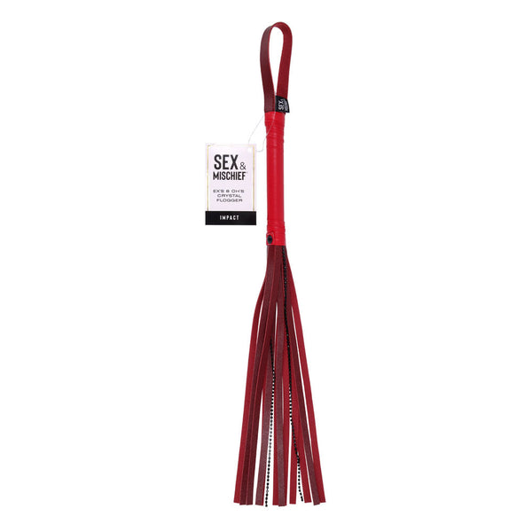 S&M Exs Ohs Crystal Flogger Red Whip Floggers