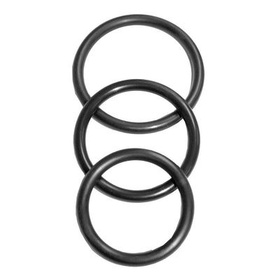 Sex & Mischief Nitrile  Ring 3 Pack Black Rings Set Of Sizes  Rings