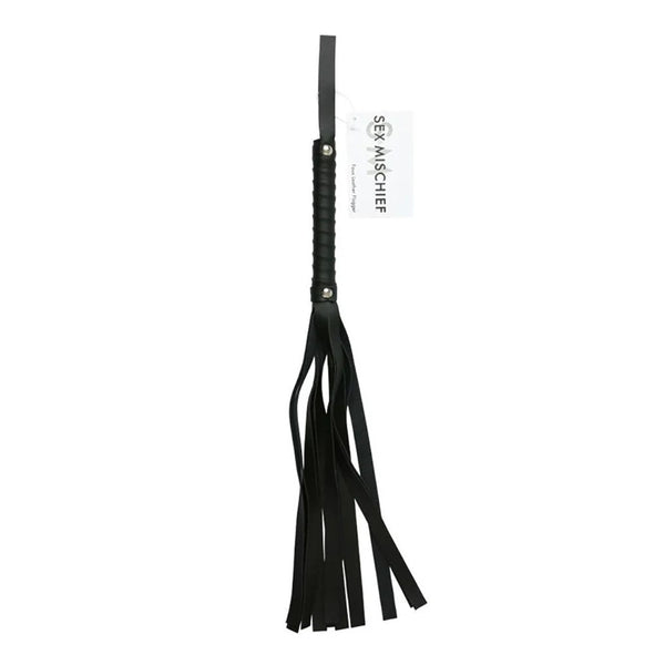 Sex & Mischief Faux Leather Flogger Black Whip Floggers