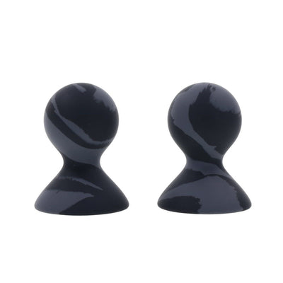 Sporthsheets Velvet Noir Silicone Nipple Suckers Black/Grey Set Of 2 Nipple & Clitoral Toys