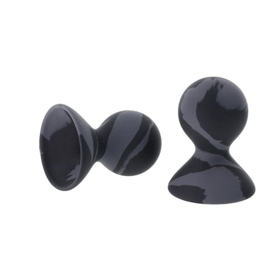 Sporthsheets Velvet Noir Silicone Nipple Suckers Black/Grey Set Of 2 Nipple & Clitoral Toys