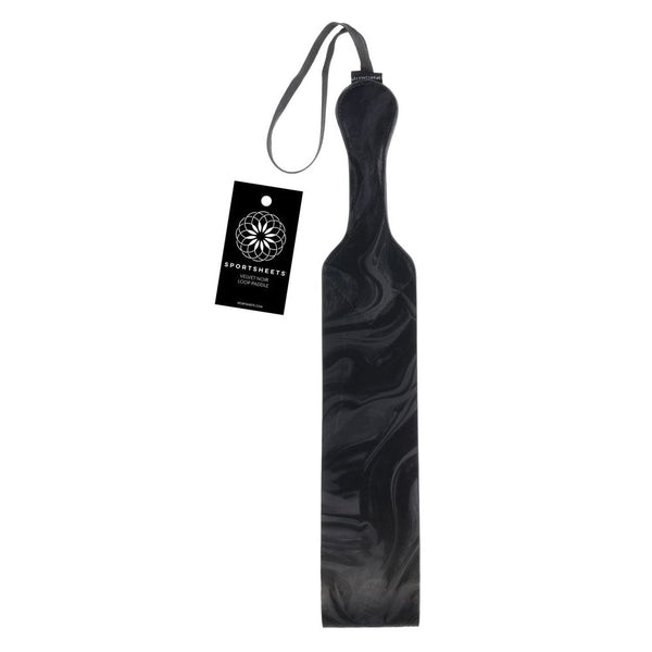 Sportsheets Velvet Noir Loop Paddle Black 42 Cm Whips