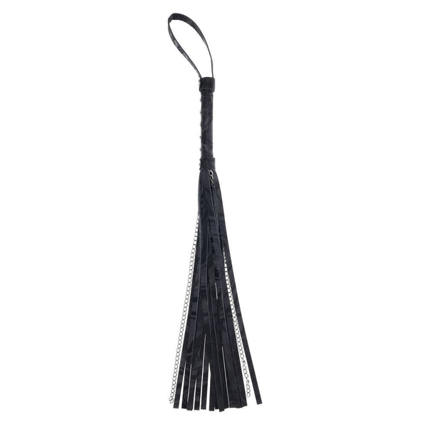 Sportsheets Velvet Noir Chain Flogger Black 43 Cm Whip Floggers