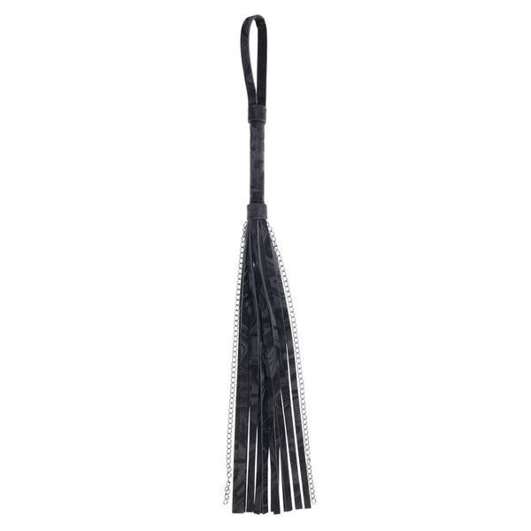 Sportsheets Velvet Noir Chain Flogger Black 43 Cm Whip Floggers